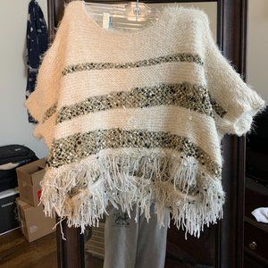 Cropped Poncho Sweater